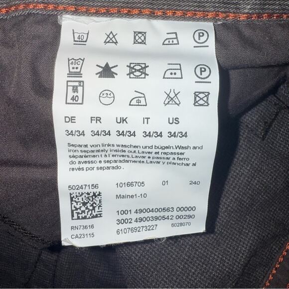 BOSS Hugo Boss Men's Finest Cotton Flannel Casual Pants Brown Size 34 x 32.5 - Picture 6 of 9